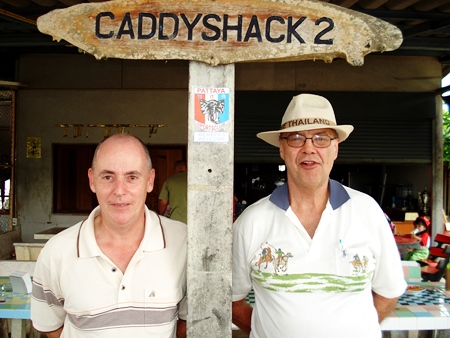 Winner Richard Hall, left, with runner-up Eddie Kristianson.